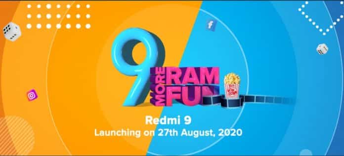 Redmi 9 launching in India on 27th August Redmi 9 launching in India on 27th August