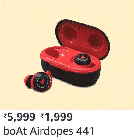 boAt Airdopes 441 TWS earbuds to be available at ₹ 1,999 on Amazon Prime Day