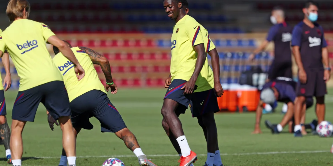 Dembélé and Araujo back to train with the Barcelona group