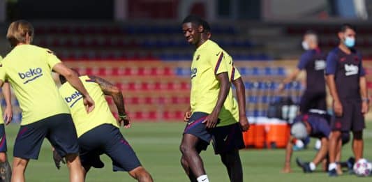 Dembélé and Araujo back to train with the Barcelona group