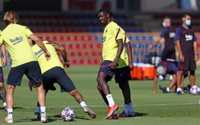 Dembélé and Araujo back to train with the Barcelona group Dembélé and Araujo back to train with the Barcelona group