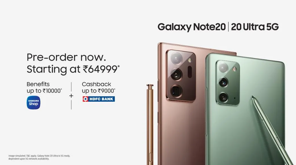 Samsung Galaxy Note 20 and Note 20 Ultra 5G will be released in India on August 28 via Amazon