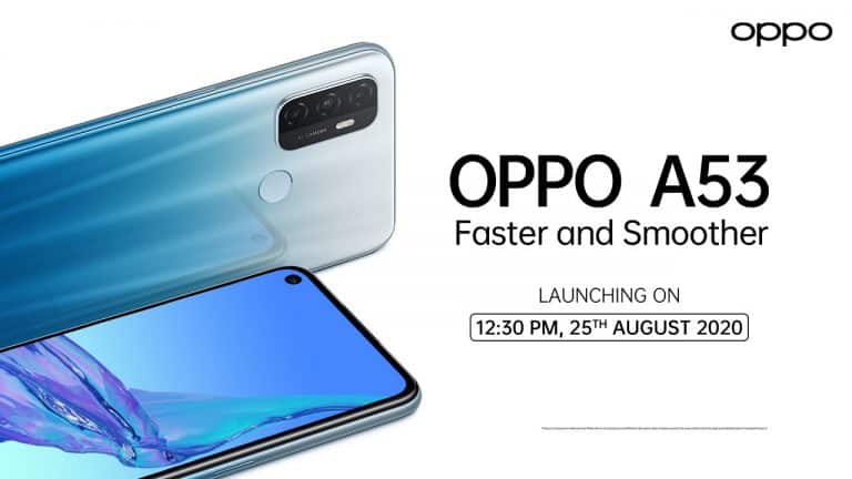 Oppo A53 launching in India on August 25