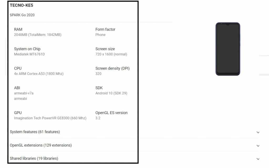 EfRdVOPUcAAW4Qd Tecno Spark Go 2020 spotted in Google Play Console listing