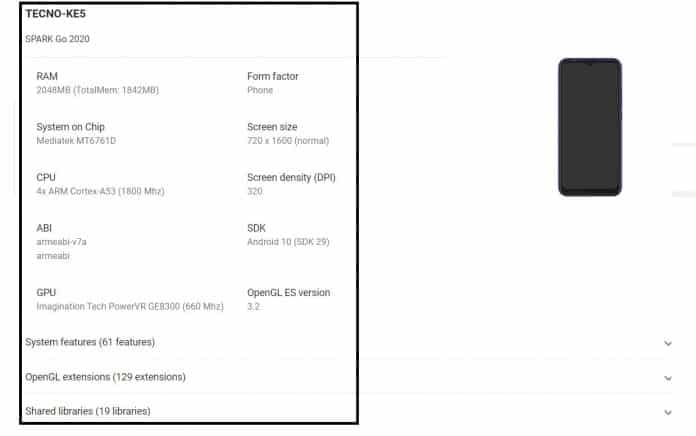 Tecno Spark Go 2020 spotted in Google Play Console listing Tecno Spark Go 2020 spotted in Google Play Console listing