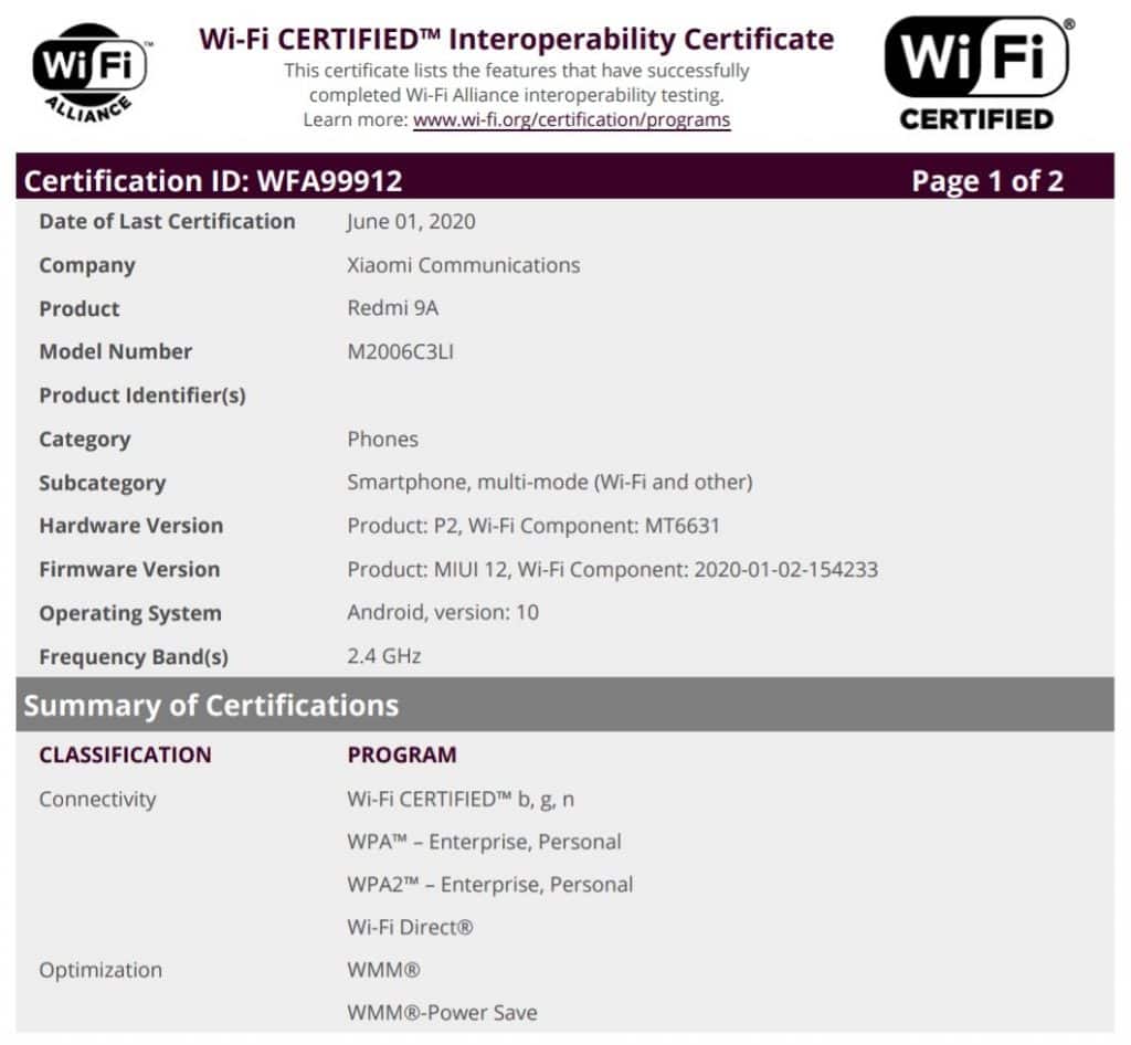 EfRduLNUYAE5ZFf Indian variant of Redmi 9A cleared Wi-Fi Alliance certification with Android 10 & MIUI 12