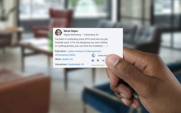 Visiting Cards are old, try virtual ‘People Card’ by Google