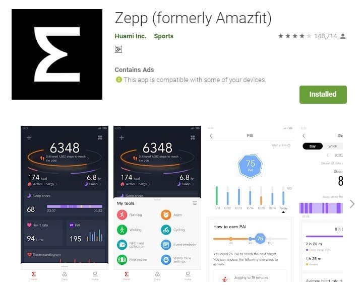 Zepp app_TechnoSports.co.in