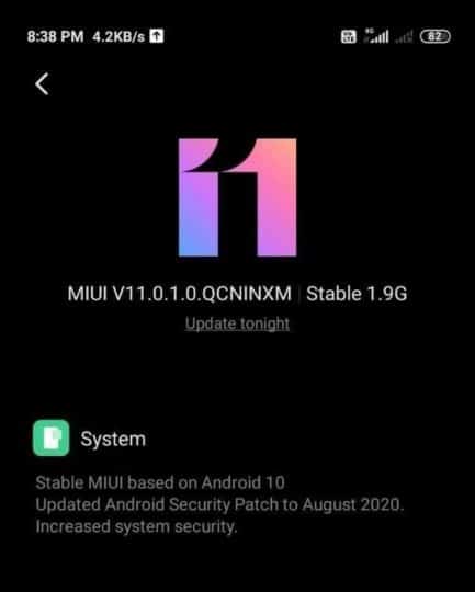 miui 11 android 10 update redmi 8 e1597410473552 Redmi 8A starts receiving Android 10 update in the latest software update