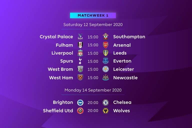 Official: Premier League release the full fixture for the 2020-21 season