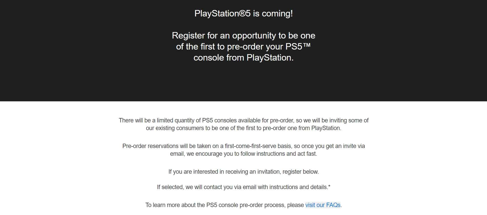 ps5 1 Sony starts inviting PS5 pre-orders