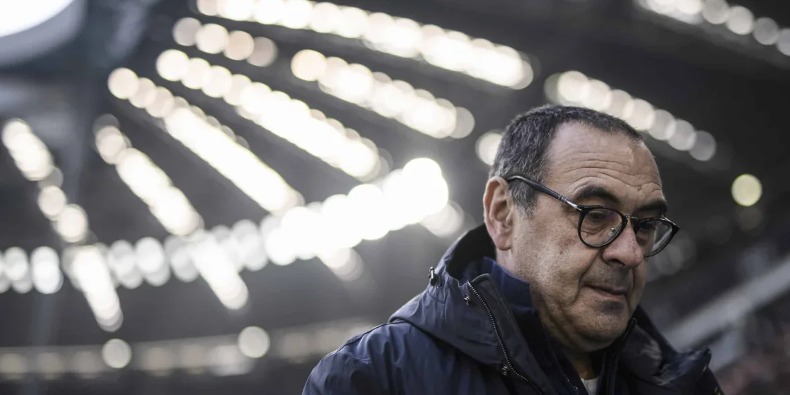 Juventus' Italian coach Maurizio Sarri attends the Italian Serie A football match Juventus vs Fiorentina on February 2, 2020 at the Juventus Allianz stadium in Turin. (Photo by Marco BERTORELLO / AFP) (Photo by MARCO BERTORELLO/AFP via Getty Images)