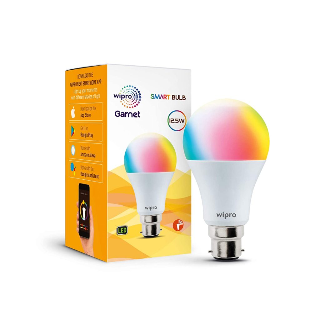 wipro b22 12.5w Wipro launches a range of Wi-Fi enabled smart bulbs on Amazon Prime Day