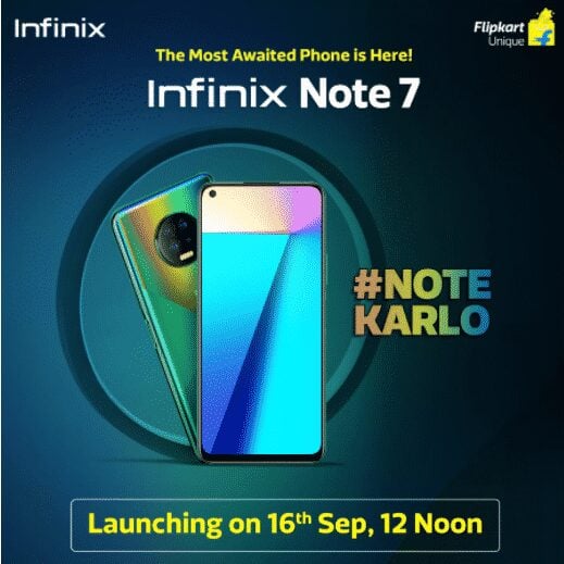 Finally, the Infinix Note 7 arrives on September 16 in India