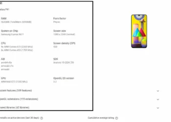 Samsung Galaxy F41 spotted in Google Play console with Exynos