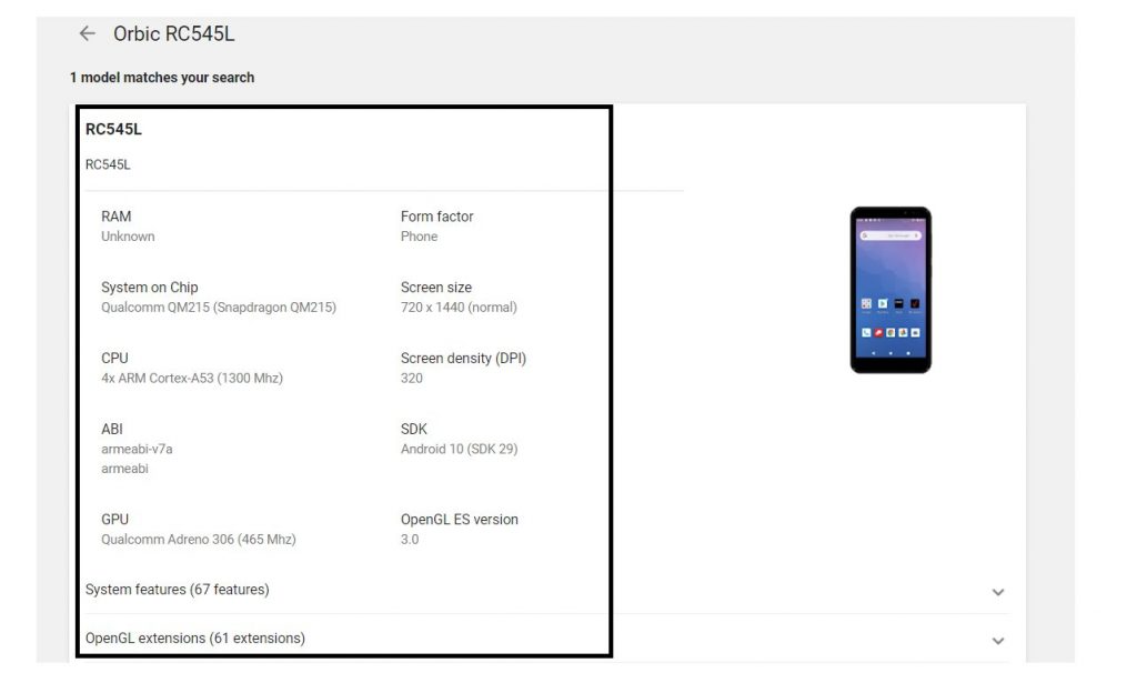 EjIci6eVkAA6okT Reliance Orbic appears on the Google Play Console: reveals some specs