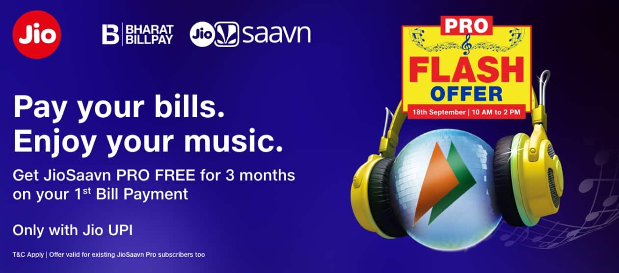 How to get the Jio Saavn UPI Pro Flash Offer tomorrow