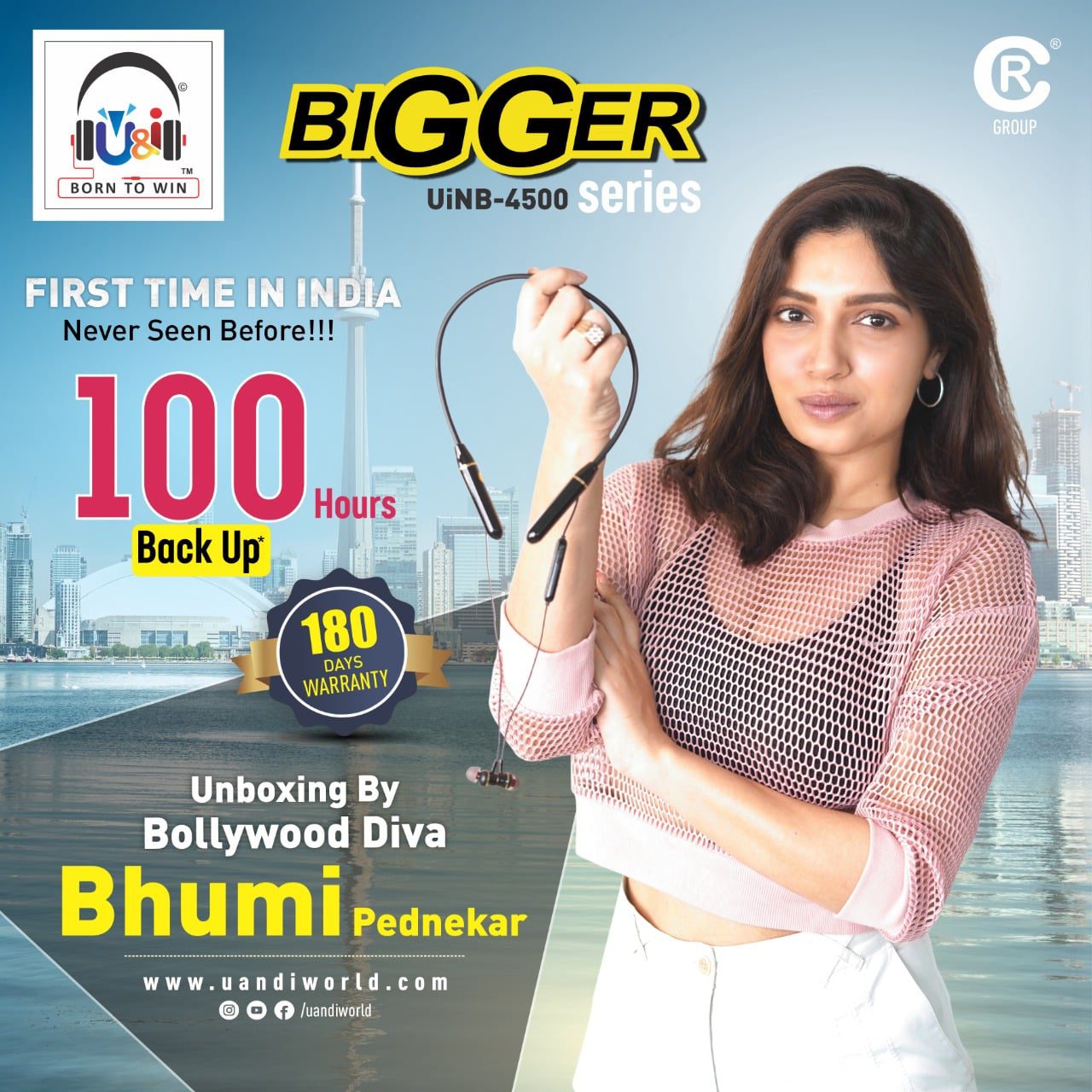 U&i ropes in Bollywood Actress Bhumi Pednekar to launch its New Wireless Neckband 'Bigger'