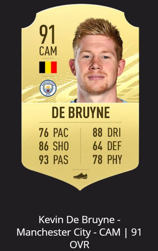 de bruyne 1 Here's the Premier League starting XI in FIFA 21
