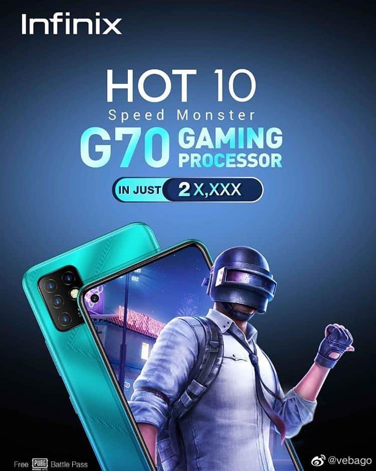 inf1 Infinix Hot 10 Poster Leaked: Quad Camera Setup and Punch-Hole Display
