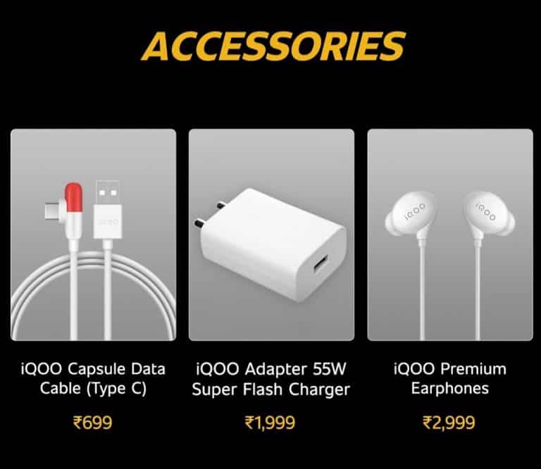 iQOO will sell its Accessories in India separately from now on