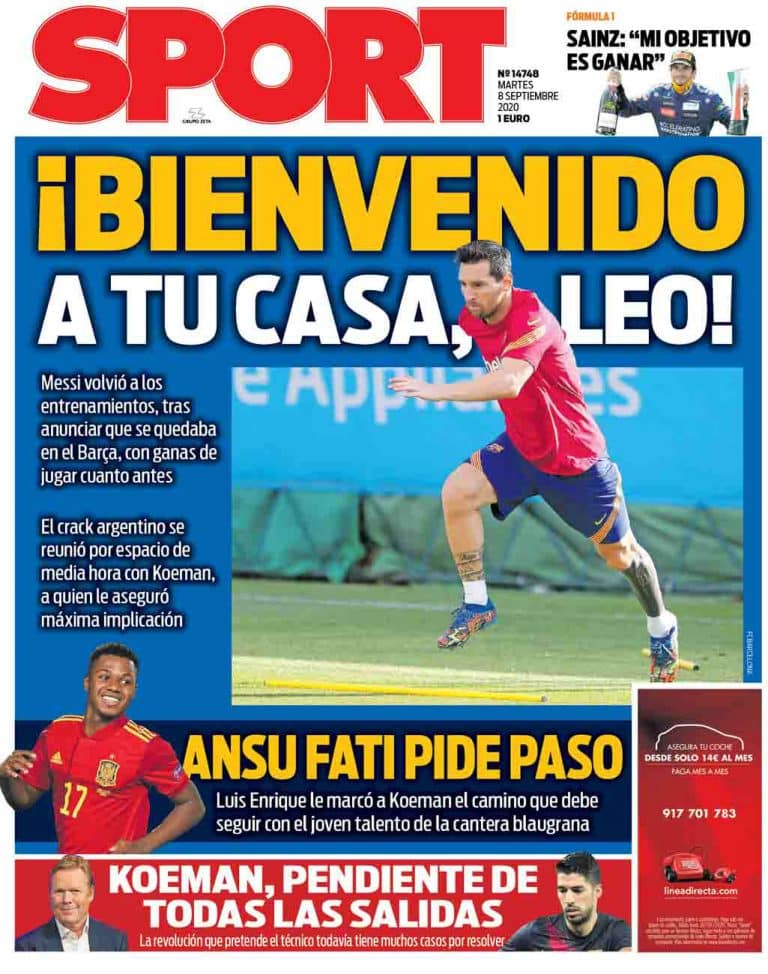 “Welcome home, Leo”, Spanish papers report