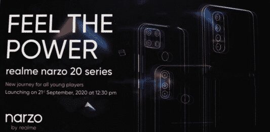 Realme Narzo 20 series is launching on September 21