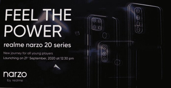 Realme Narzo 20 series is launching on September 21 Realme Narzo 20 series is launching on September 21