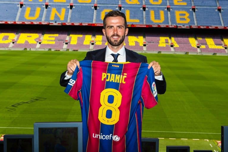 Miralem Pjanic will wear the No 8 shirt at Barcelona