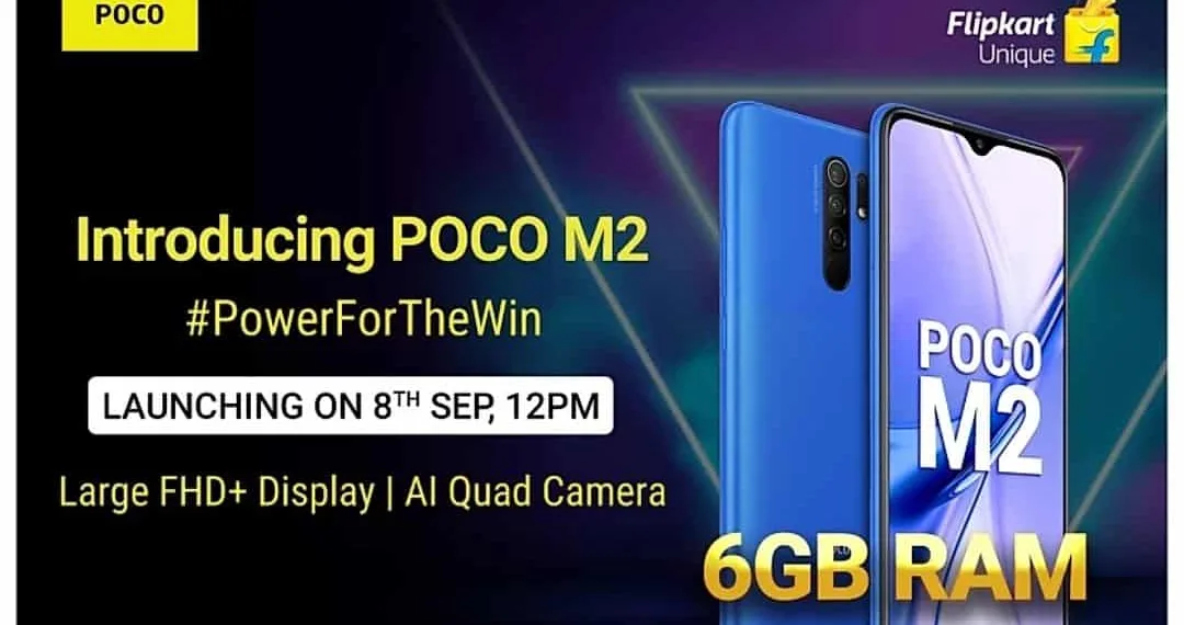 POCO M2 launch confirmed on 8th September with a huge 5,000mA battery