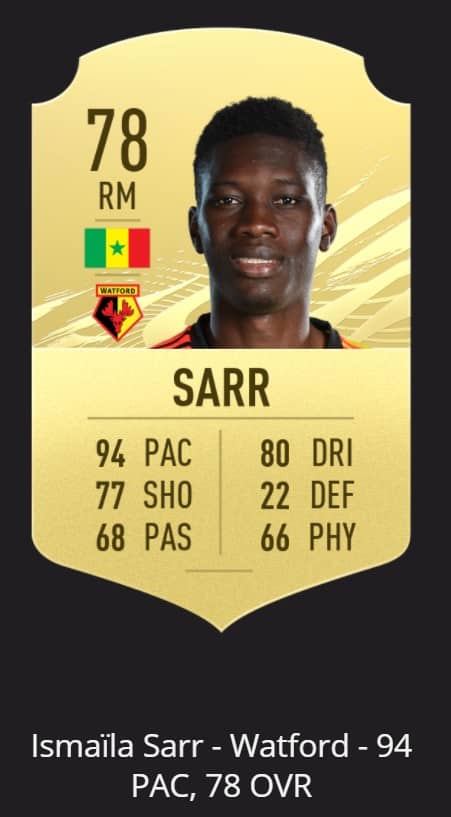 sarr Top 10 fastest football players in FIFA 21