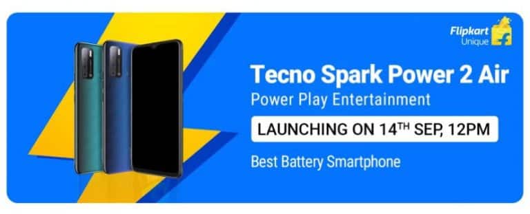 Tecno Spark Power 2 Air will arrive next week with a large display and quad-rear camera