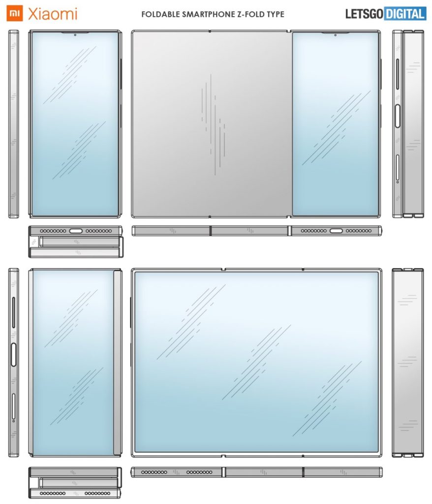 xiaomi foldable phone patent z shape 1200x1400 1 The patent reveals Xiaomi foldable phone with a Z fold mechanism