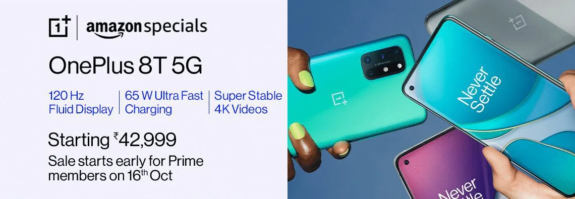 OnePlus 8T 5G launched with SD865, 120Hz AMOLED display, and 48MP camera at INR 42,999