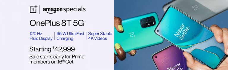 OnePlus 8T 5G launched with SD865, 120Hz AMOLED display, and 48MP camera at INR 42,999