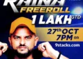 9stacks celebrates the signing of Suresh Raina as brand ambassador by hosting “Raina Freeroll” tournament on 27th Oct 2020