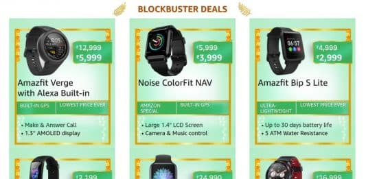 Blockbuster deals on Wearables on Amazon Great Indian Festival sale_TechnoSports.co.in