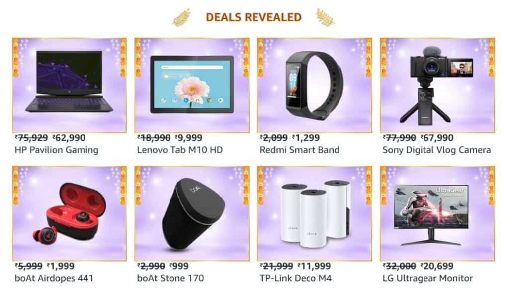 Here are the revealed deals in Electronics for Amazon Great Indian Festival sale_TechnoSports.co.in
