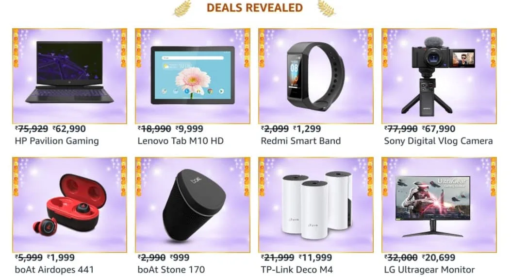 Here are the revealed deals in Electronics for Amazon Great Indian Festival sale_TechnoSports.co.in