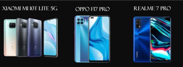 Which one will you prefer among Xiaomi Mi 10T Lite, OPPO F17 Pro, and Realme 7 Pro?