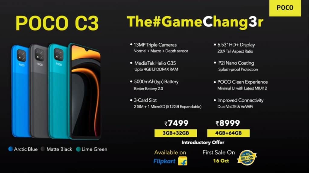 Screenshot 2020 10 06 121754 Poco C3 launched in India with Helio G35 at only INR 7,499