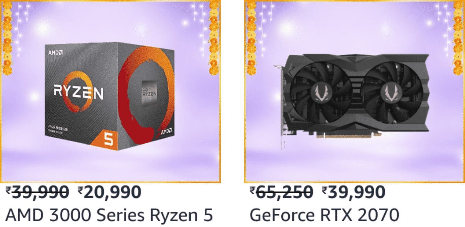 Get AMD Ryzen 5 3600XT and RTX 2070 Super combo at ₹ 60k only on Amazon Great Indian Festival