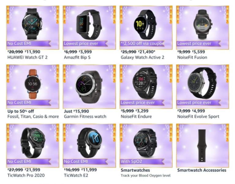 Top offers on Smartwatches on Amazon Great Indian Festival sale