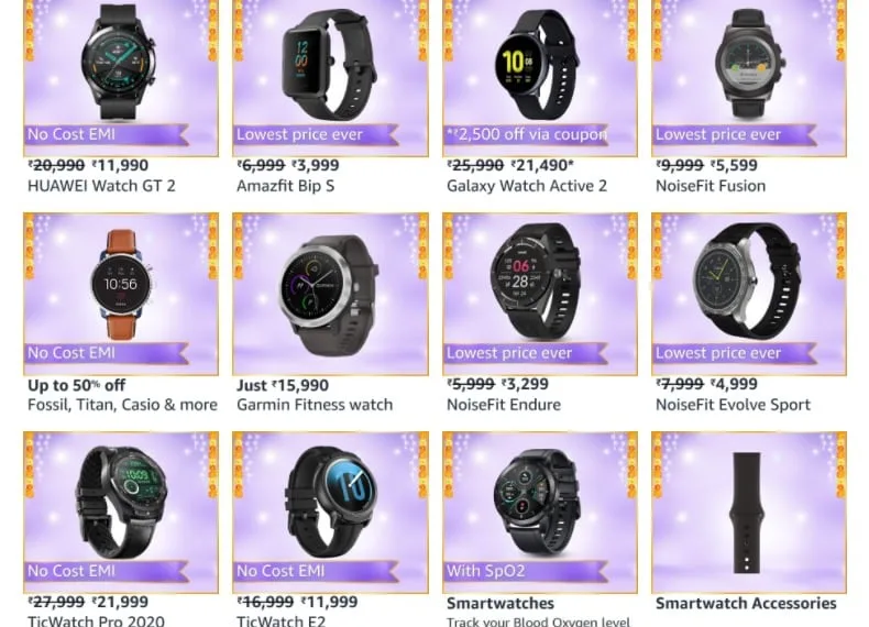 Top offers on Smartwatches on Amazon Great Indian Festival sale_TechnoSports.co.in