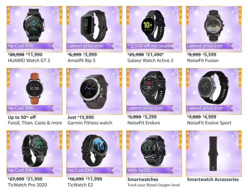 Top offers on Smartwatches on Amazon Great Indian Festival sale_TechnoSports.co.in
