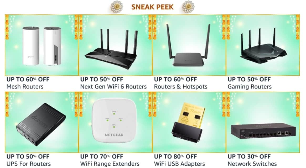 Upcoming offers on Networking devices during Amazon Great Indian Festival sale_TechnoSports.co.in