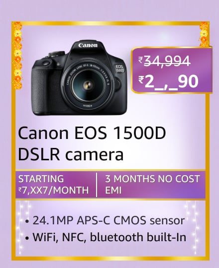cannon eos 1500d Here's a sneak peek into the Camera and accessories deal coming in Amazon's Great Indian Festival