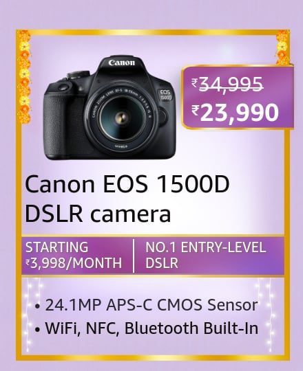 canon eos 1500d Top deals on Camera & accessories on Amazon Great Indian Festival