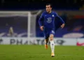 Chelsea's English defender Ben Chilwell runs on the pitch during the English League Cup third round football match between Chelsea and Barnsley at Stamford Bridge in London on September 23, 2020. (Photo by Alastair Grant / various sources / AFP) / RESTRICTED TO EDITORIAL USE. No use with unauthorized audio, video, data, fixture lists, club/league logos or 'live' services. Online in-match use limited to 120 images. An additional 40 images may be used in extra time. No video emulation. Social media in-match use limited to 120 images. An additional 40 images may be used in extra time. No use in betting publications, games or single club/league/player publications. / (Photo by ALASTAIR GRANT/AFP via Getty Images)