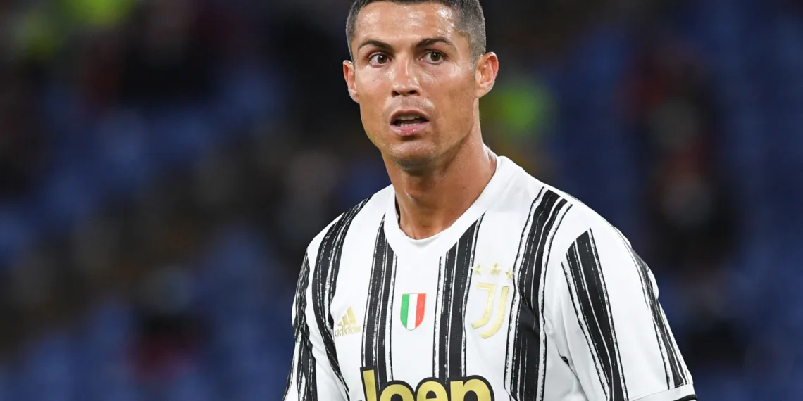 ROME, ITALY - SEPTEMBER 27: Cristiano Ronaldo of Juventus gestures during the Serie A match between AS Roma and Juventus at Stadio Olimpico on September 27, 2020 in Rome, Italy. (Photo by Silvia Lore/Getty Images)